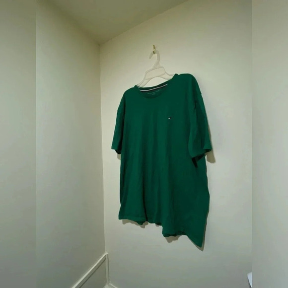 Bright Green Tommy Hilfiger  with flag Men’s T-shirt size XL causal comfortable - Picture 6 of 14